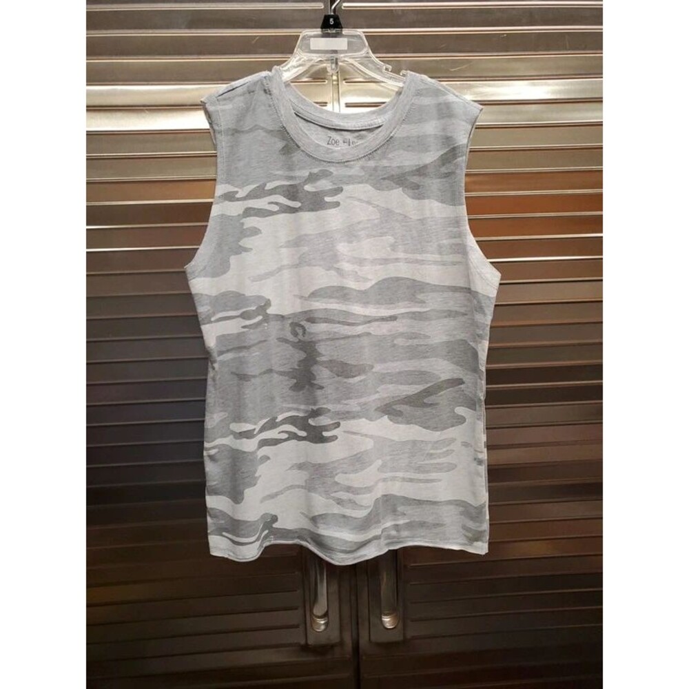 Zoe + Liv gray camo tank top